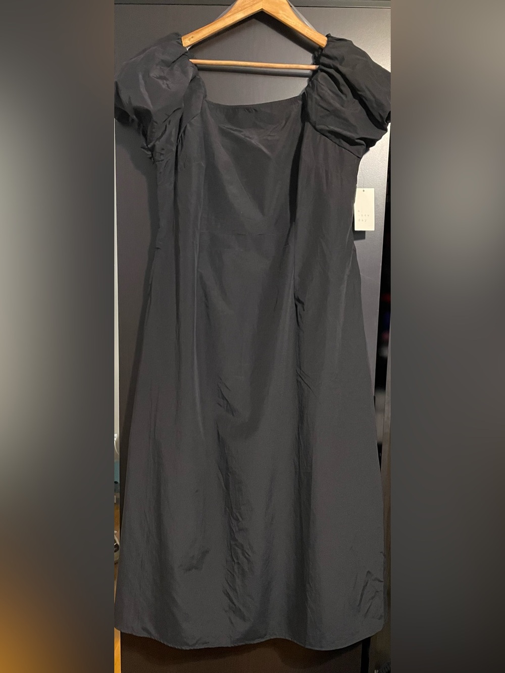 NWT - A New Day - Classic Black Puff-Sleeve Midi Dress